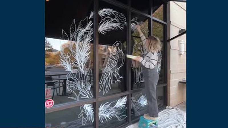 Emerging local artist featured in SouthPark Window Walk