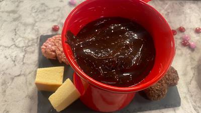 Sweet! An easy chocolate fondue to make for Valentine’s Day