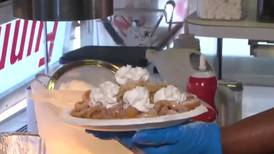 Combining two desserts in one: Apple pie funnel cake